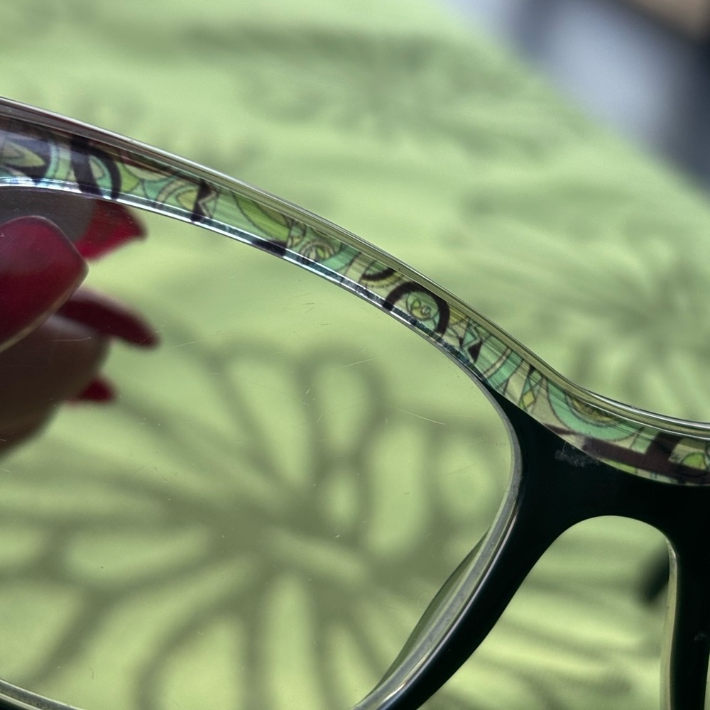 Emilio Pucci Black and Patterned Women's Glasses - Picture 9 of 16